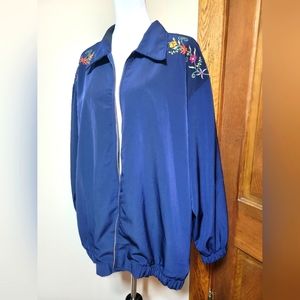 VNTG Bonnie Blain Blue Floral Lightweight Jacket Sz 3x